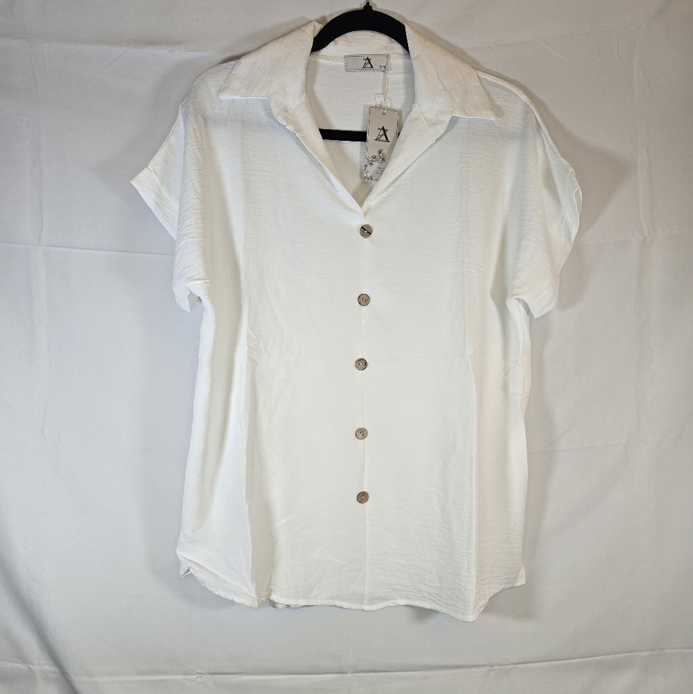 White Collared Lightweight Blouse